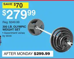 Dunham's Sports 300 LB. OLYMPIC WEIGHT SET offer