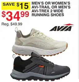 Dunham's Sports AVIA MEN'S OR WOMEN'S AVI-TRAIL OR MEN'S AVI-TREX 2 WIDE RUNNING SHOES offer