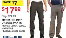 Dunham's Sports FULL BLUE MEN'S UNLINED CASUAL PANTS offer