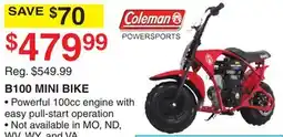 Dunham's Sports B100 MINI BIKE offer