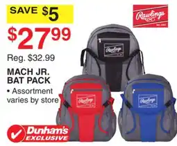 Dunham's Sports RAWLINGS MACH JR. BAT PACK offer