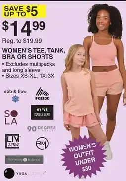 Dunham's Sports WOMEN'S TEE, TANK, BRA OR SHORTS offer