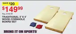 Dunham's Sports TRADITIONAL 2' X 4' WOOD CORNHOLE BOARD SET offer