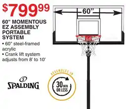 Dunham's Sports 60 MOMENTOUS EZ ASSEMBLY PORTABLE SYSTEM offer