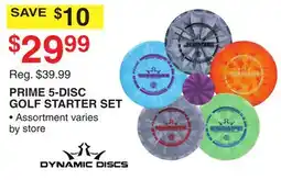 Dunham's Sports DYNAMIC DISC PRIME 5-DISC GOLF STARTER SET offer