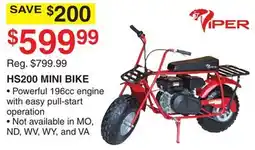 Dunham's Sports VIPER HS200 MINI BIKE offer