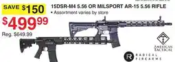 Dunham's Sports AMERICAN TACTICAL 15DSR-M4 5.56 OR MILSPORT AR-15 5.56 RIFLE offer