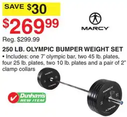Dunham's Sports MARCY 250 LB. OLYMPIC BUMPER WEIGHT SET offer