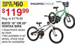 Dunham's Sports BOYS' 16 OR 20 VORTAX BIKE offer