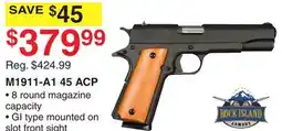 Dunham's Sports ROCK ISLAND ARMORY M1911-A1 45 ACP offer