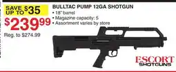 Dunham's Sports ESCORT SHOTGUNS BULLTAC PUMP 12GA SHOTGUN offer