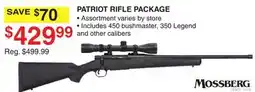 Dunham's Sports MOSSBERG PATRIOT RIFLE PACKAGE offer