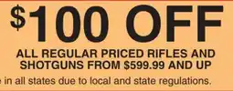 Dunham's Sports RIFLES AND SHOTGUNS offer