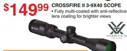 Dunham's Sports VORTEX OPTICS CROSSFIRE II 3-9X40 SCOPE offer