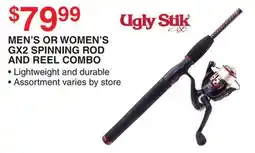 Dunham's Sports MEN'S OR WOMEN'S GX2 SPINNING ROD AND REEL COMBO offer