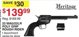 Dunham's Sports HERITAGE MANUFACTURING INC. 22 MAG/22LR POLY GRIP ROUGH RIDER offer