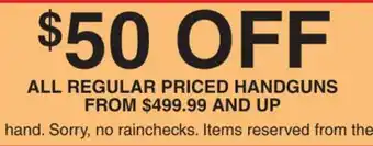 Dunham's Sports HANDGUNS offer
