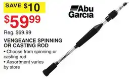 Dunham's Sports ABU GARCIA VENGEANCE SPINNING OR CASTING ROD offer