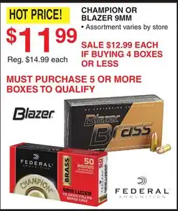 Dunham's Sports CHAMPION OR BLAZER 9MM offer