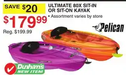 Dunham's Sports PELICAN ULTIMATE 80X SIT-IN OR SIT-ON KAYAK offer