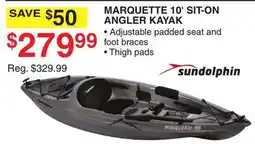 Dunham's Sports SUNDOLPHIN MARQUETTE 10' SIT-ON ANGLER KAYAK offer