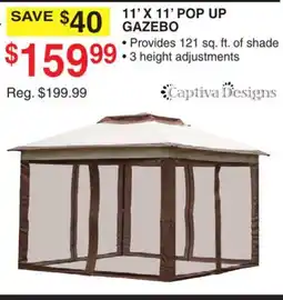 Dunham's Sports CAPTIVA DESIGN 11' X 11' POP UP GAZEBO offer