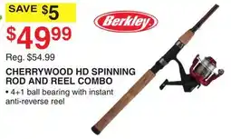 Dunham's Sports BERKLEY CHERRYWOOD HD SPINNING ROD AND REEL COMBO offer