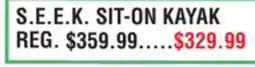 Dunham's Sports S. E. E. K. SIT-ON KAYAK offer
