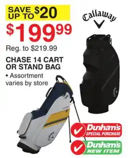 Dunham's Sports CALLAWAY CHASE 14 CART OR STAND BAG offer