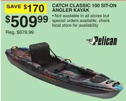 Dunham's Sports PELICAN CATCH CLASSIC 100 SIT-ON ANGLER KAYAK offer