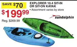 Dunham's Sports SUNDOLPHIN EXPLORER 10.4 SIT-IN OR SIT-ON KAYAK offer