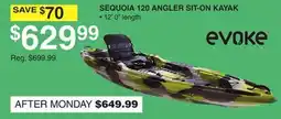 Dunham's Sports EVOKE SEQUOIA 120 ANGLER SIT-ON KAYAK offer