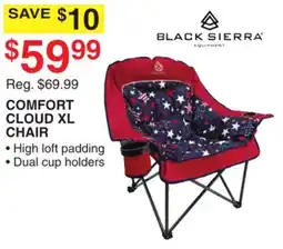 Dunham's Sports BLACK SIERRA EQUIPMENT COMFORT CLOUD XL CHAIR offer