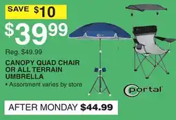 Dunham's Sports CANOPY QUAD CHAIR OR ALL TERRAIN UMBRELLA offer