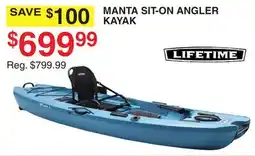 Dunham's Sports LIFETIME MANTA SIT-ON ANGLER KAYAK offer