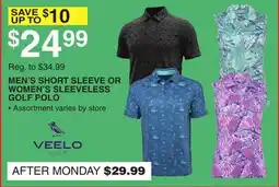 Dunham's Sports VEELO GOLF MEN'S SHORT SLEEVE OR WOMEN'S SLEEVELESS GOLF POLO offer