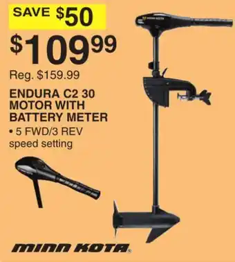 Dunham's Sports MINN KOTA ENDURA C2 30 MOTOR WITH BATTERY METER offer