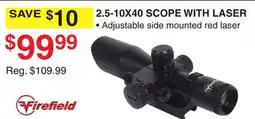 Dunham's Sports FIREFIELD 2.5-10X40 SCOPE WITH LASER offer