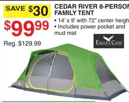 Dunham's Sports EAGLES CAMP CEDAR RIVER 8-PERSON FAMILY TENT offer