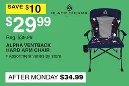 Dunham's Sports BLACK SIERRA EQUIPMENT ALPHA VENTBACK HARD ARM CHAIR offer