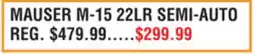 Dunham's Sports MAUSER M-15 22LR SEMI-AUTO offer