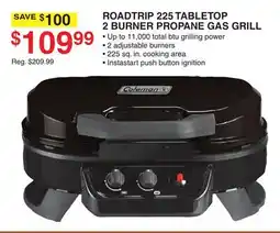 Dunham's Sports ROADTRIP 225 TABLETOP 2 BURNER PROPANE GAS GRILL offer