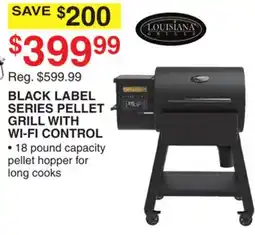 Dunham's Sports LOUISIANA GRILLS BLACK LABEL SERIES PELLET GRILL WITH WI-FI CONTROL offer