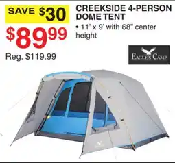 Dunham's Sports EAGLES CAMP CREEKSIDE 4-PERSON DOME TENT offer