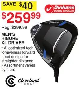 Dunham's Sports CLEVELAND MEN'S HIBORE XL DRIVER offer