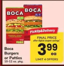 Safeway Boca Burgers or Patties offer