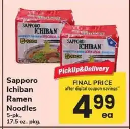 Safeway Sapporo Ichiban Ramen Noodles offer