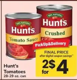 Safeway Hunt's Tomatoes offer