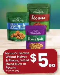 Safeway Nature's Garden Walnut Halves & Pieces, Salted Mixed Nuts or Pecans offer