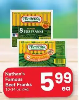 Safeway Nathan's Famous Beef Franks offer